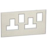 Arteor™ - Plate - BS - square - for switched sockets 2-gang - stainless style