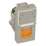 Arteor CAT 6A STP RJ45 Socket 1 Module Champagne with Orange Shutter