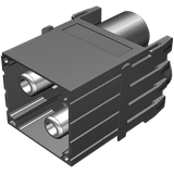 Power male module, 2-pole, crimp t. 1000 V, 100 A