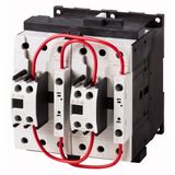 Reversing contactor combination, 380 V 400 V: 30 kW, 110 V 50 Hz, 120 V 60 Hz, AC operation