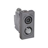 Arteor Television and Satellite Star Socket 1 Module Magnesium