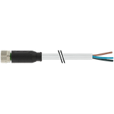 M8 female 0° A-cod. with cable PUR 3x0.25 gy UL/CSA+robot+drag ch. 3m