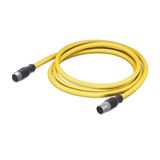 System bus cable M12B socket straight M12B plug straight yellow