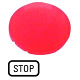 Button lens, flat red, STOP