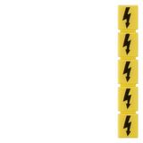 Label, with warning arrow, vertical, terminal width: 16.2 mm, yellow 8WH9066-5AA06