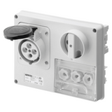 FIXED INTERLOCKED HORIZONTAL SOCKET-OUTLET - WITHOUT BOTTOM - WITH FUSE-HOLDER BASE - 3P+N+E 16A 480-500V - 50/60HZ 7H - IP44