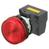 M22N Indicator, Plastic flat, Red, Red, 220/230/240 V AC, push-in term