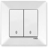 Meridian White Two Gang Switch-Two Way Switch