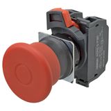 Emergency stop switch, Push-in, non-illuminated, 40 mm dia, push-lock/