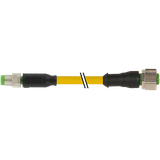 M8 male 0° / M12 female 0° A-cod. PUR 3x0.25 ye UL/CSA+drag ch. 3.5m