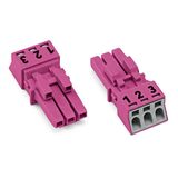 Socket 3-pole Cod. B pink