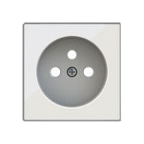 8587.9 CB Flat cover plate for French socket outlet - White Glass Socket outlet Central cover plate White - Sky Niessen