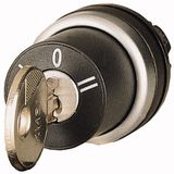 Key-operated actuator, maintained, 3 positions, Key withdrawable: I, 0, II, Bezel: titanium