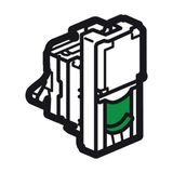 RJ45 socket category 6 UTP 1 module Arteor magnesium with green shutter