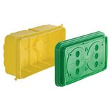 Concrete construction two-gang box for British accessories, 2-gang