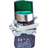 Pushbutton switch LED FP RecI3 GREEN 1NO+1NO (3 position with fixation) 1-0-2 IP40 230V