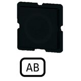 Button plate for push-button, Inscription: AB, 25 x 25