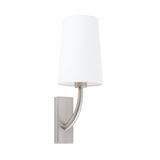 REM MATT NICKEL WALL LAMP WHITE LAMPSHADE