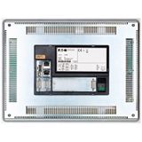 Single touch display, 10-inch display, 24 VDC, IR, 640 x 480 pixels, 2x Ethernet, 1x RS232, 1x RS485, 1x CAN, PLC function can be fitted by user