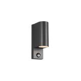 Roya wall lamp 2xGU10 anthracite round motion sensor