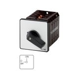 On-Off switch, T5B, 63 A, flush mounting, 2 contact unit(s), 3 pole + N, with black thumb grip and front plate