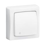 Illuminated switch or two-way switch with integrated indicator light Complete surface-mounted switchgear - White