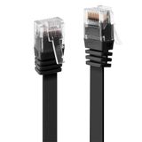 2m Cat.6 U/UTP Flat Network Cable, Black RJ45, M/M, 250MHz, copper, 32AWG