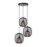 Lucide JERREL - Pendant light - Ø 51 cm - 3xE27 - Black