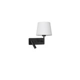 White Fabric Shade & Sandy Black Aluminium Adjustable - Switch On/Off LED Samsung 3 Watt 210Lm 3000K LED E27 1x12 Watt 230 Volt IP20 Bulb Excluded L: 27.5 W: 24 H: 32 cm