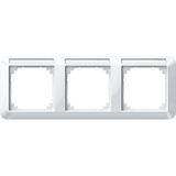 1-M frame, 3f. m. label holder, horizontal installation, polar white glossy