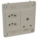 Arteor™ - Socket - 2 new RSA socket + 1 old RSA switched socket - Champagne