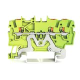 3-conductor ground terminal block with push-button 1 mm² green-yellow