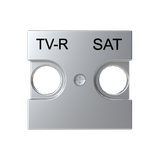 N2250.1 PL Cover plate for TV-R/SAT - 2M - Silver