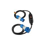 CEE extensions Heavy-duty rubber cable • Extension with RCD protection 30mA• RCD with undervoltage release as protection against electric voltage• 1x CEE plug 230 V, 16 A, 3-pole• 1x CEE connector 230 V, 16 A, 3-pole with flap lid