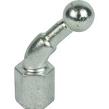 Fixed ball point D 20mm angled (45°) with M16 female thread