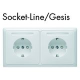 Socketline Flex Geräte-Kombination,erh. Berührungsschutz, weiß, Gesis