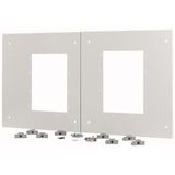 Front panel for 2x IZMX16, withdrawable, HxW=550x1000mm, grey