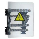 Power distribution block - stepped for lugs - 160 A - 4 bars 18 x 4 mm