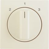 Centre plate rotary knob 3-step switch, Berker S.1 white glossy