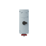 Switched interlocked socket-outlet with RCD, 6h, 30mA, 16A, IP67, 3P+E