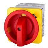 Emergency-Stop Main Switch 3-pole 4 hole mounting 40A 16kW