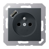 SCHUKO socket with USB type AC A1520F-18AANM