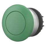 Mushroom actuator, RMQ-Titan, Mushroom, momentary, Mushroom green, green, Blank, Bezel: titanium