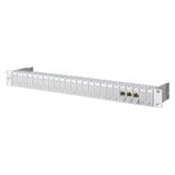 E-DAT modul 24x8(8) 1RU patch panel Cat.6A, light gray