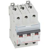 DX³6000 10kA high inlet and low outlet screw circuit breaker 3P 400~ - 3A - D curve - for traditional HX³ comb