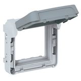 Support frame Plexo 55 - for Mosaic 2 mod - IP 55 - with smoked flap lockable