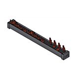 Busbar, 1xRCCB 4-pole, 1 MCB 4-pole, 4 MCB 1+N/1 MW, 12MW