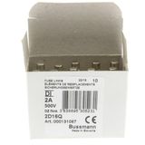 Fuse-link, LV, 2 A, AC 500 V, D1, gR, IEC, fast acting