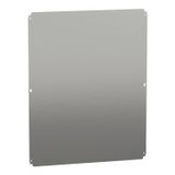 Plain mounting plate H1000xW800mm Galvanised sheet steel Reversible dimension