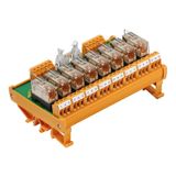 Relay module, 8-channel, joint base +, 24 V DC, LED yellow, Free-wheel
